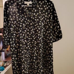 Floral Black Women's Top plus size top by Michael Kors